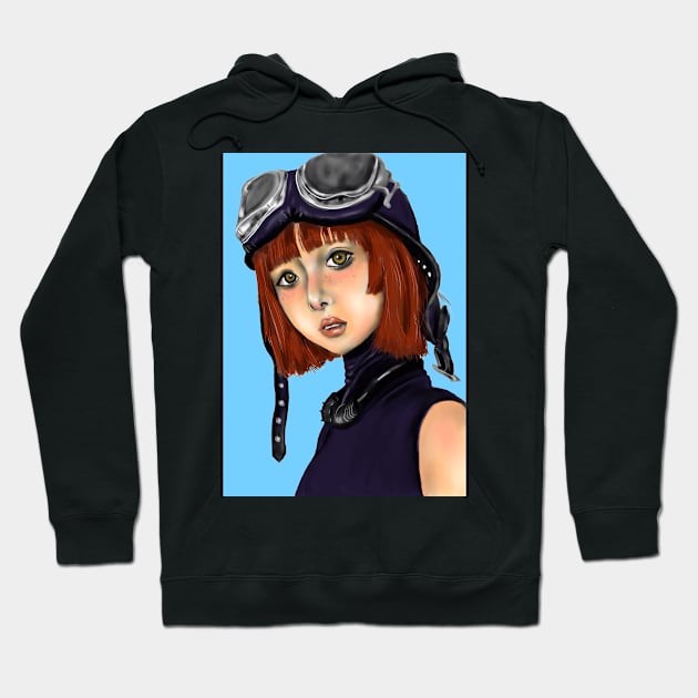 Red hair Hoodie by The Drawing Artist